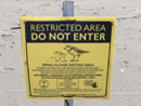 Restricted area sign